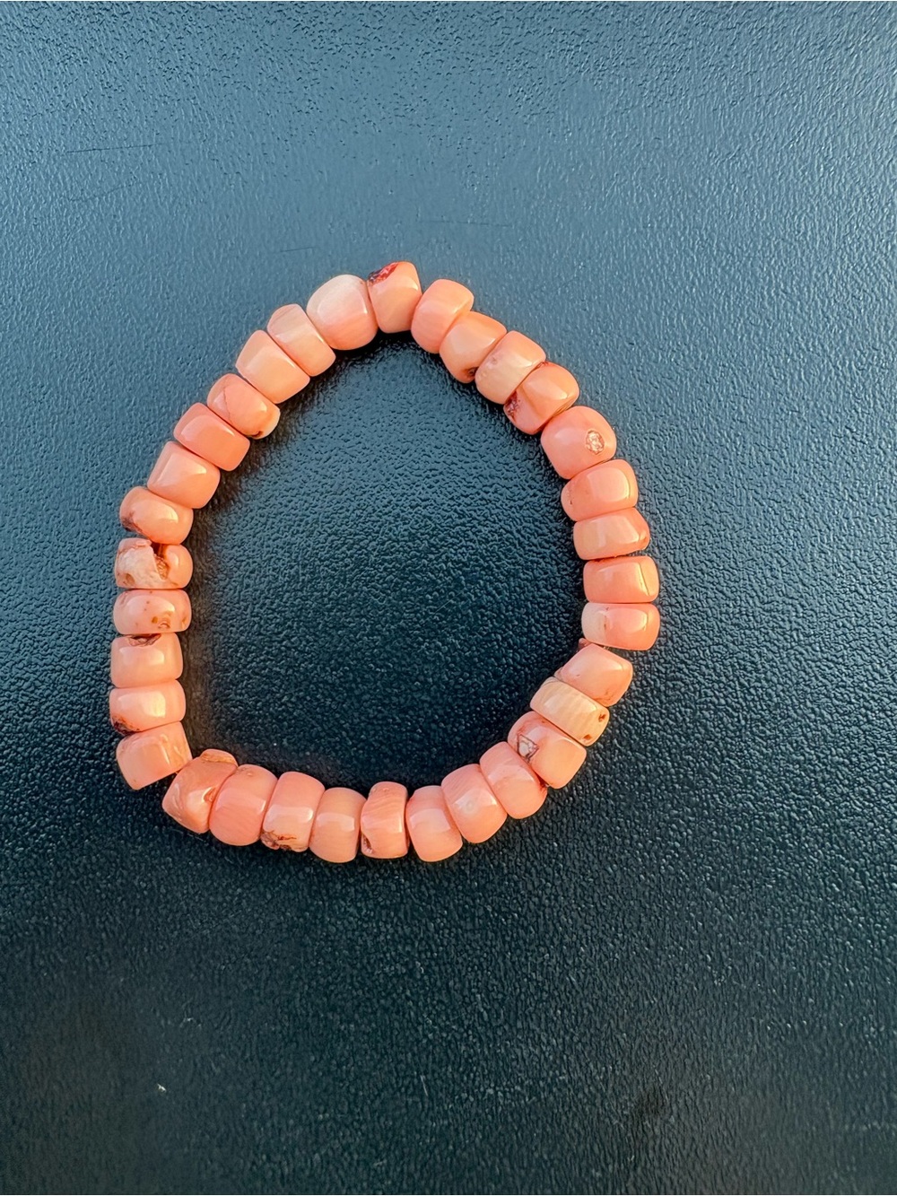 Handmade Coral Pink Beaded Stretch Bracelet - Women's Jewelry